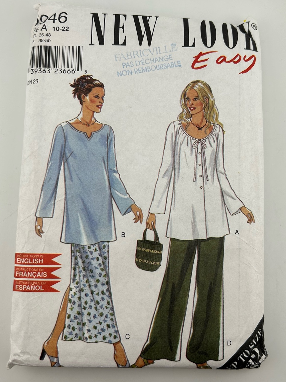 2 for 22$ 🧵 NEW LOOK 🧵 Misses , Tunic and pants Sewing Pattern 6946